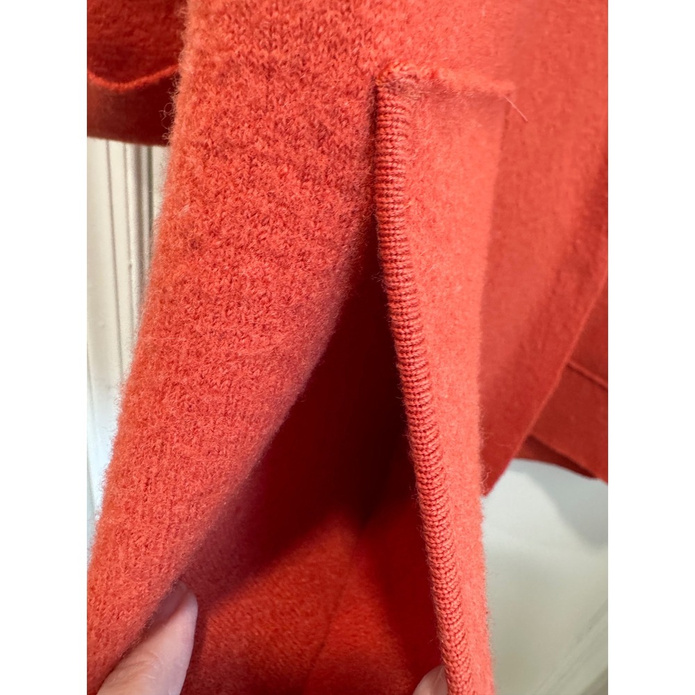 Eileen Fisher Petite Large Burnt Orange Boiled Wool Coat Snap Front Pockets - Picture 3 of 10